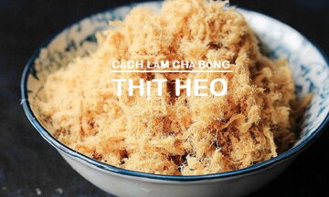 Món chà bông tơi xốp chế biến đơn giản từ thịt heo thơm ngon. cách làm chà bông từ thịt heo