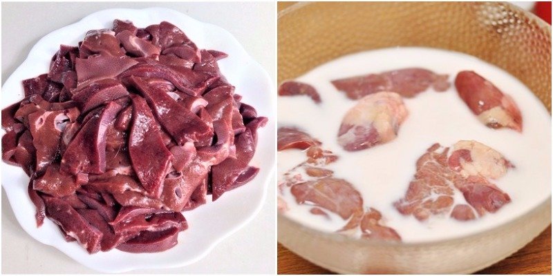 gan thái mỏng và ngâm sữa tươi