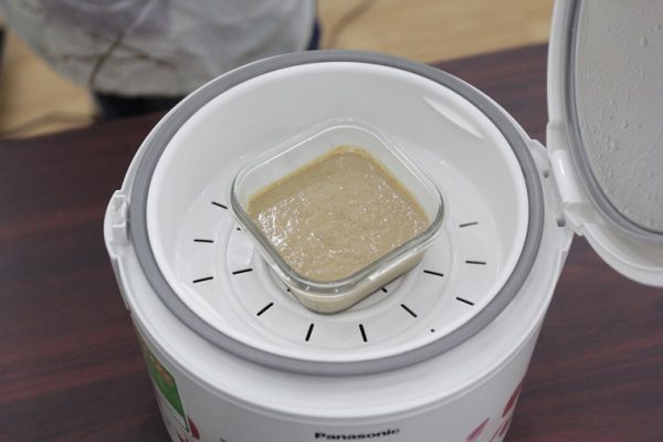 hấp pate gan heo trong nồi cơm điện