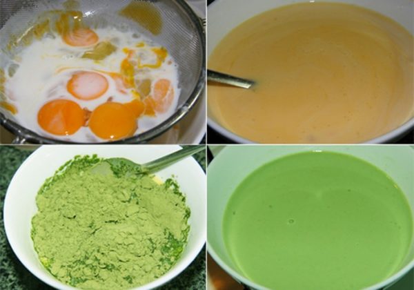 cách làm bánh flan trà xanh