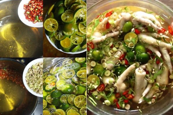 cách pha nước ngâm chân gà sả ớt