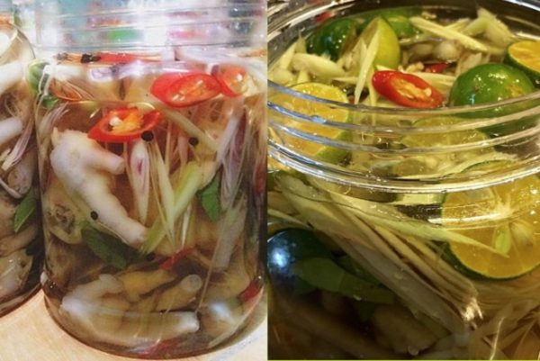 hũ nước ngâm chân gà sả ớt không đắng nhớt
