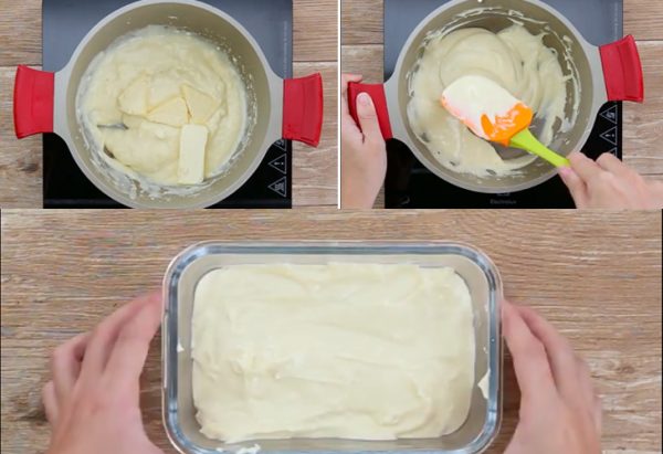 làm nhân phô mai cho bánh bông lan