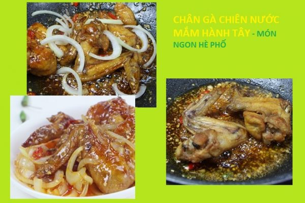 món cánh gà chiên nước mắm hành tây