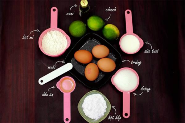 nguyên liệu làm bánh bông lan