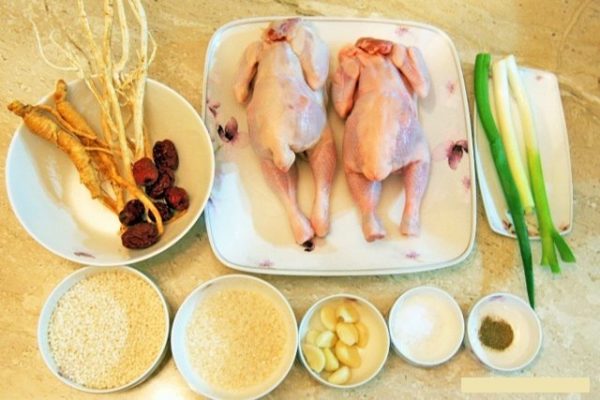 Nguyên liệu làm gà hầm sâm