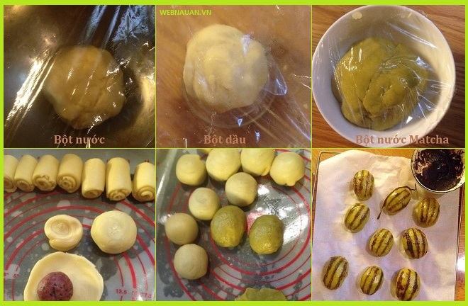 cách làm bánh trung thu nướng chay sọc dưa hấu