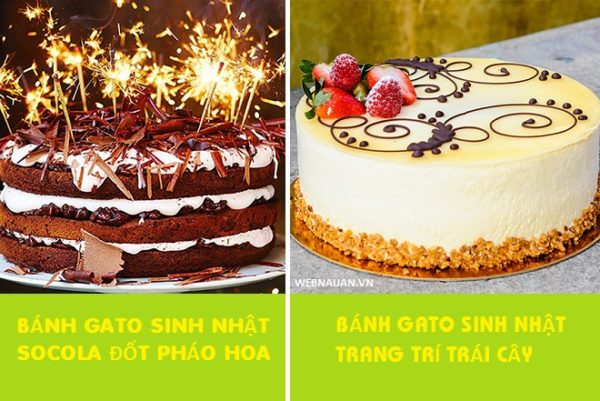 các loại bánh kem sinh nhật