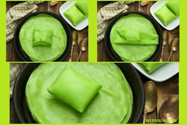 cách cuộn bánh crepe sầu riêng lá dứa