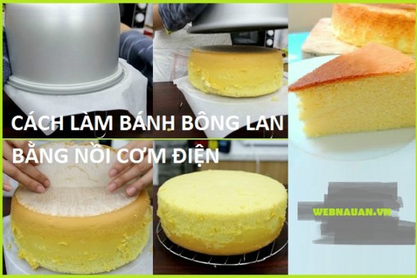 cách làm bánh bông lan bằng nồi cơm điện