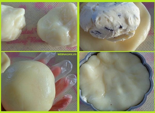 chia bột vỏ bánh kem trung thu