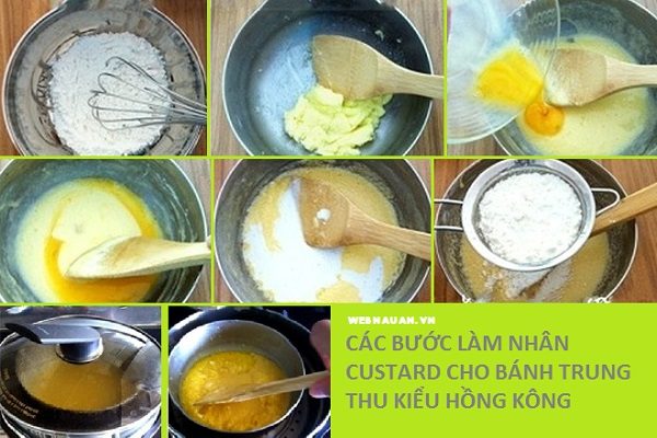 làm nhân bánh trung thu hồng kông custard