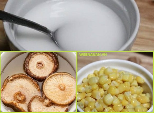 nguyên liệu nấu súp trứng gà nấm hương