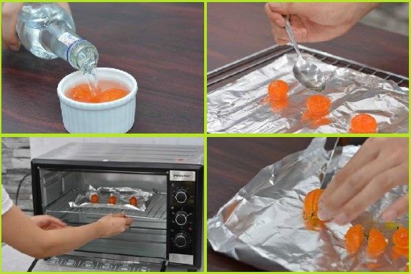 nướng trứng muối bằng lò nướng