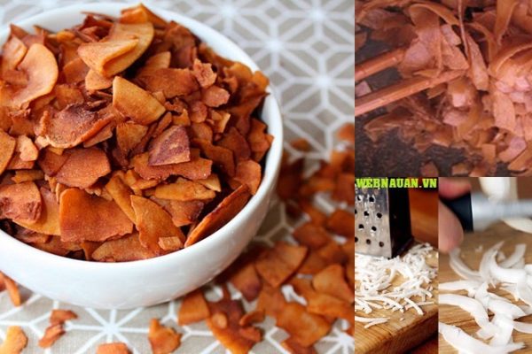 cách làm mứt dừa khô tại nhà ăn Tết