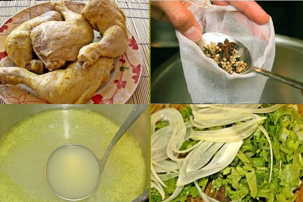 cách nấu phở gà truyền thống bằng bột nghệ