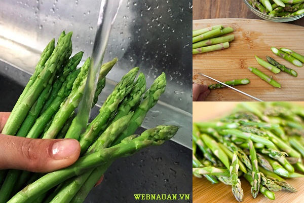 rửa sạch măng tây