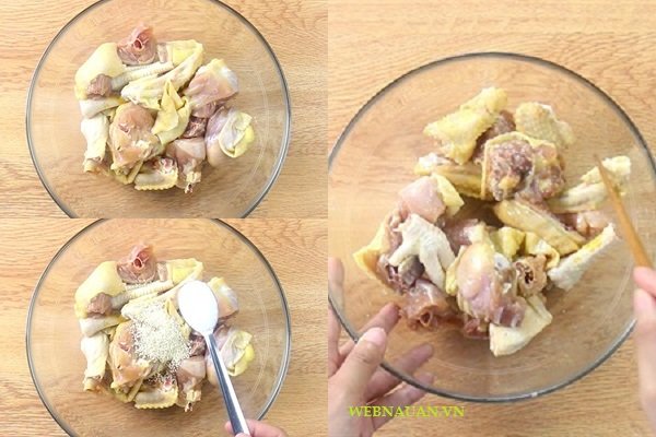 ướp gà với gia vị