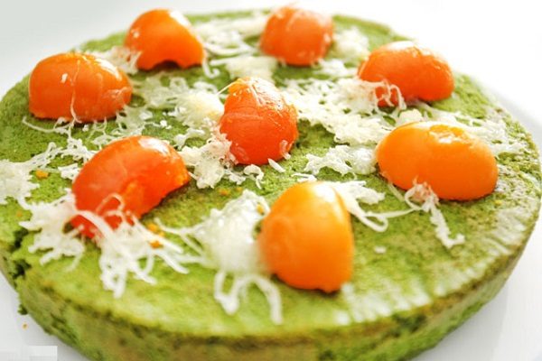 bánh bông lan trứng muối vị trà xanh