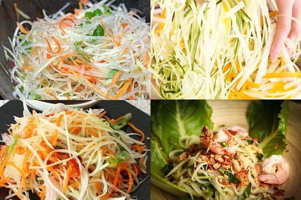 cách trộn nộm đu đủ xanh với tôm luộc