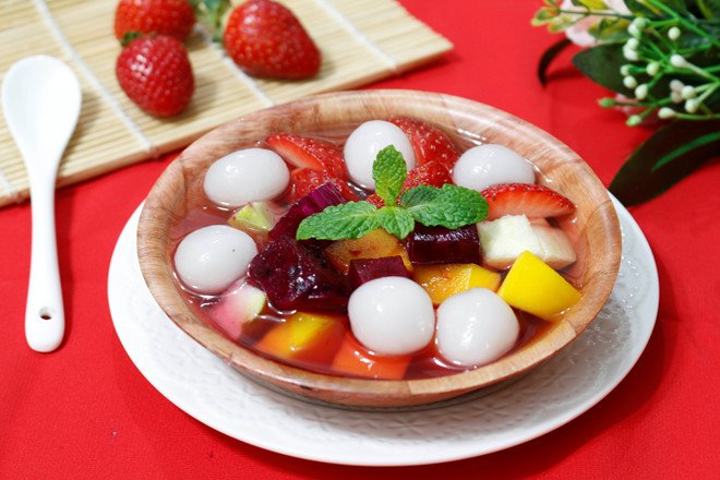 chè hoa quả trân châu