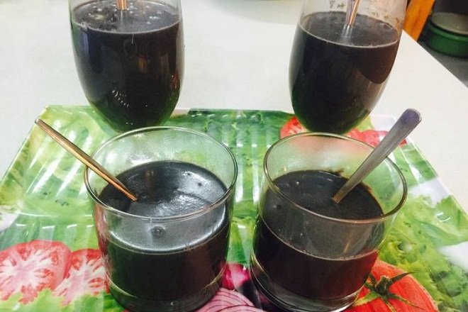 chè mè đen đậu nành trân châu