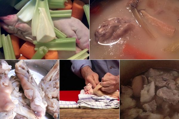 hầm chân giò nấu đông và lóc xương