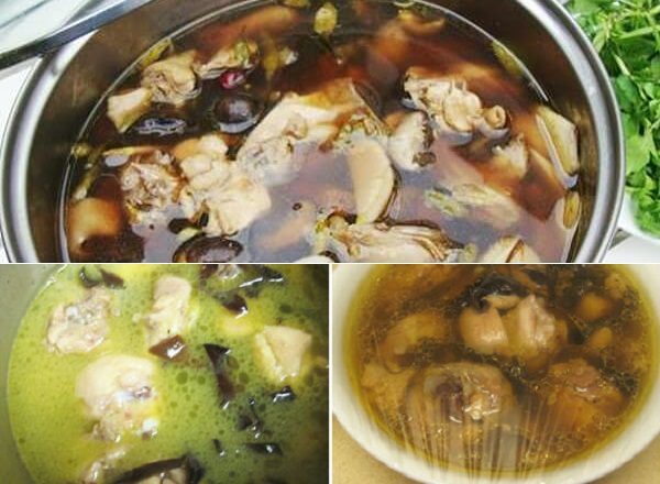hầm thịt nấu đông gà với mộc nhĩ