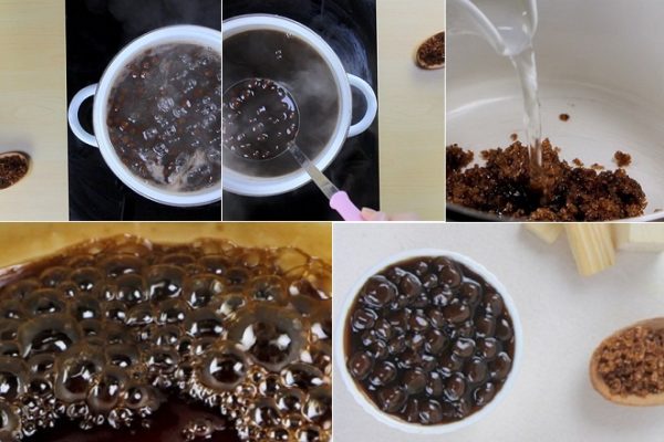 nấu trân châu đường đen