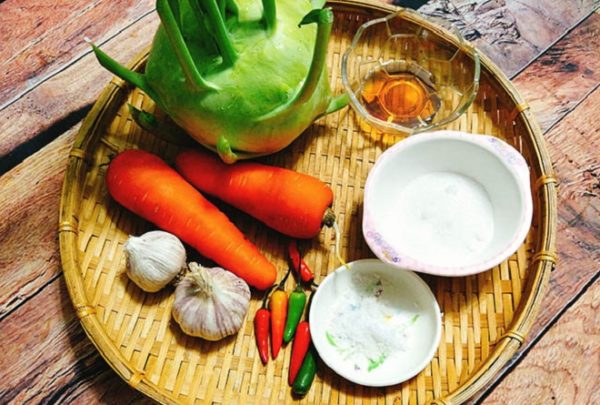 nguyên liệu làm dưa món su hào