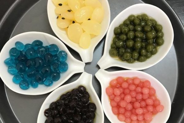 thành phẩm cách làm trân châu nhiều màu
