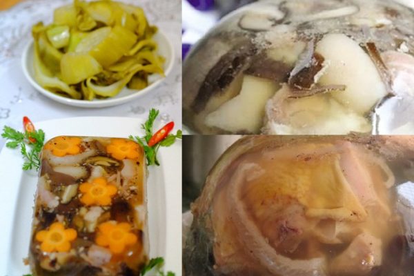 thịt nấu đông chân giò mộc nhĩ