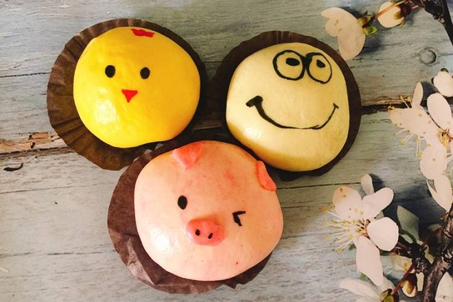 bánh bao chay hình thú