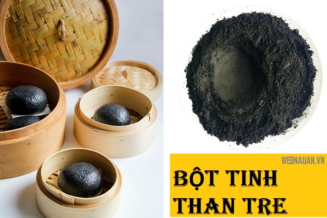 cách làm bánh bao hắc kim sa từ tinh than tre