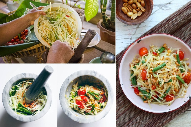 cách làm nộm đu đủ thái lan