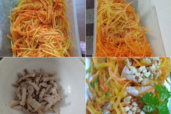 cách làm nộm đu đủ thịt heo