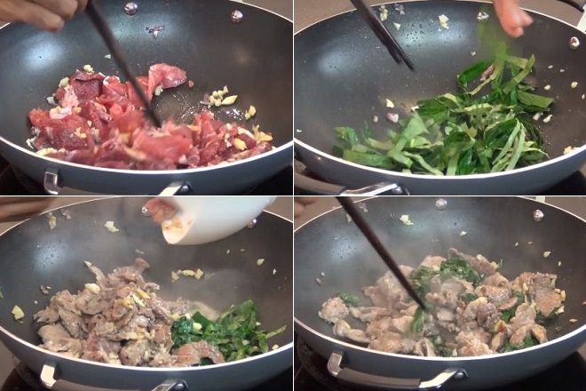 cách làm thịt bò xào hành tây lá lốt