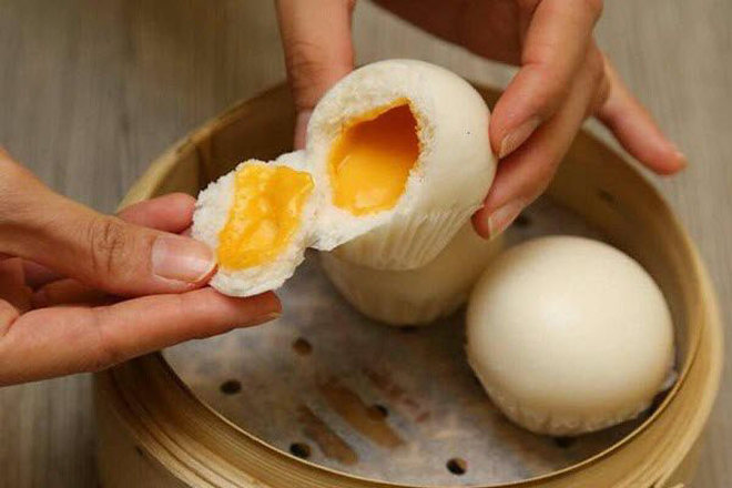 hấp chín bánh bao kim sa