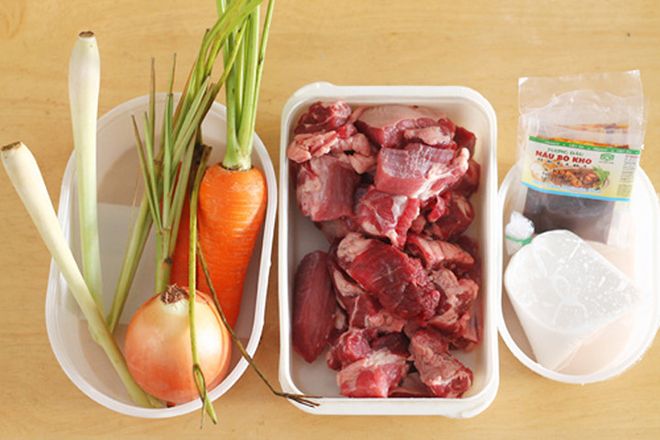 nguyên liệu để nấu thịt bò hầm tiêu