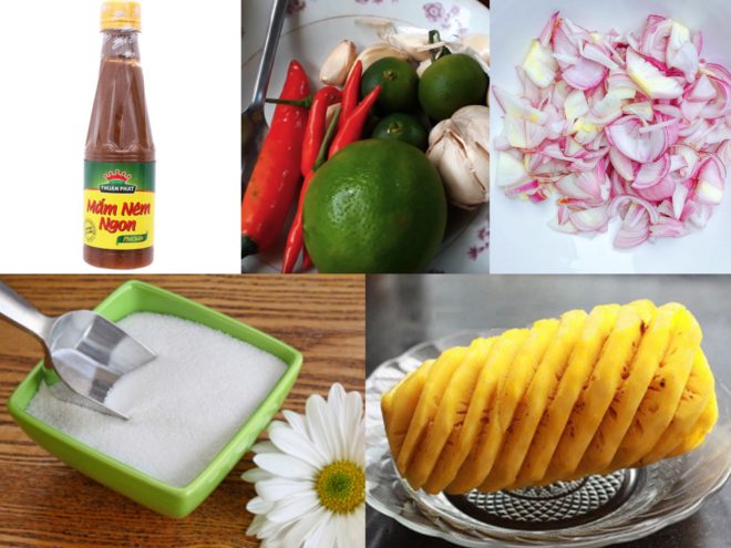 nguyên liệu pha mắm nêm