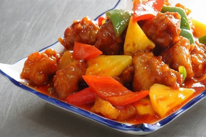 sườn xào chua ngọt rau củ