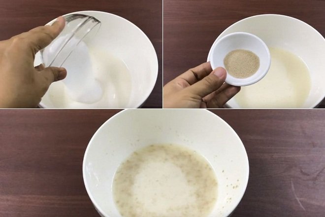 trộn sữa tươi với men nở