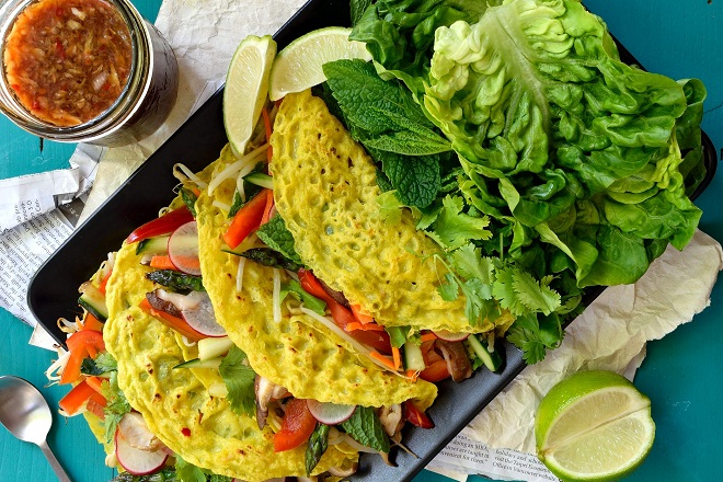 cách làm bánh xèo nam bộ chay