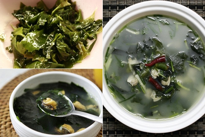 cách làm canh rong biển nấu ngao