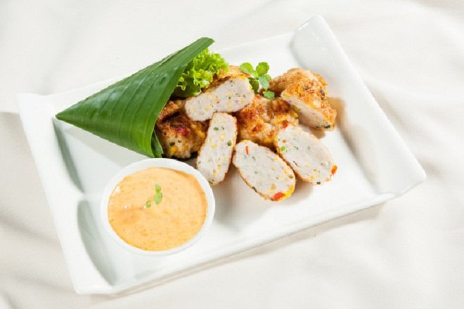 cách làm chả mực bắp áp chảo chấm nước sốt mayonnaise