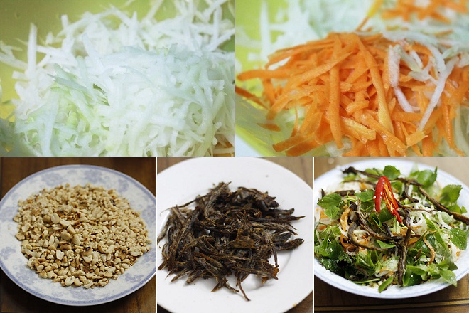 cách làm nộm su hào thịt bò khô