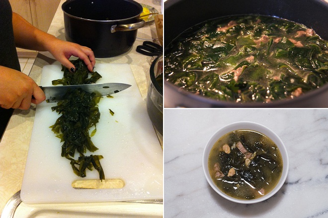 cách nấu canh rong biển với thịt gà