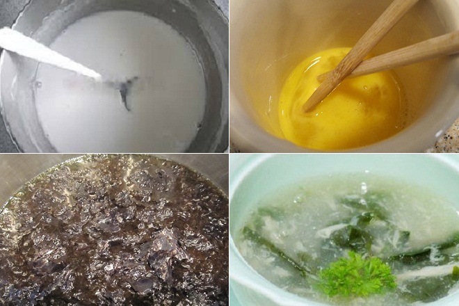 cách nấu canh rong biển với trứng gà