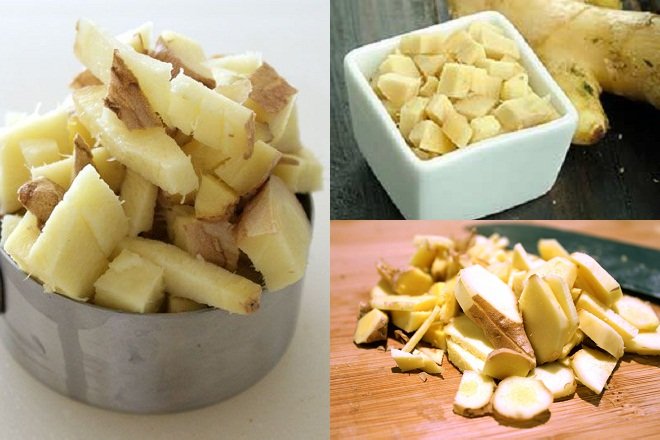cắt gừng thành hạt lựu