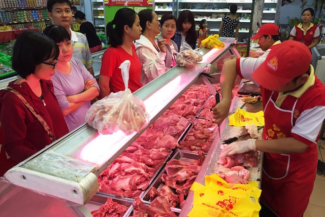 chọn thịt heo sạch vissan trong siêu thị